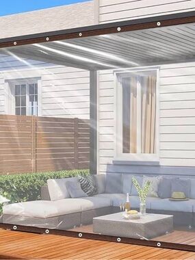 Heavy Duty Waterproof 7x12FT Clear  Plastic Tarp